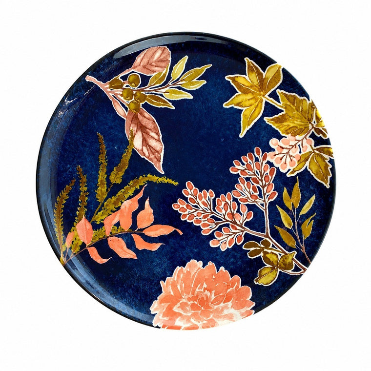 Spring Garden 8 Inch Ceramic Plate, Hand-Painted Underglaze Decorative Dinnerware - product view 2
