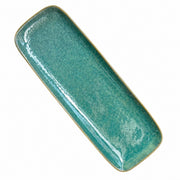 Jade Green Ceramic Rectangular Plate, 28x10x2 cm, Underglaze Decoration - product view 2