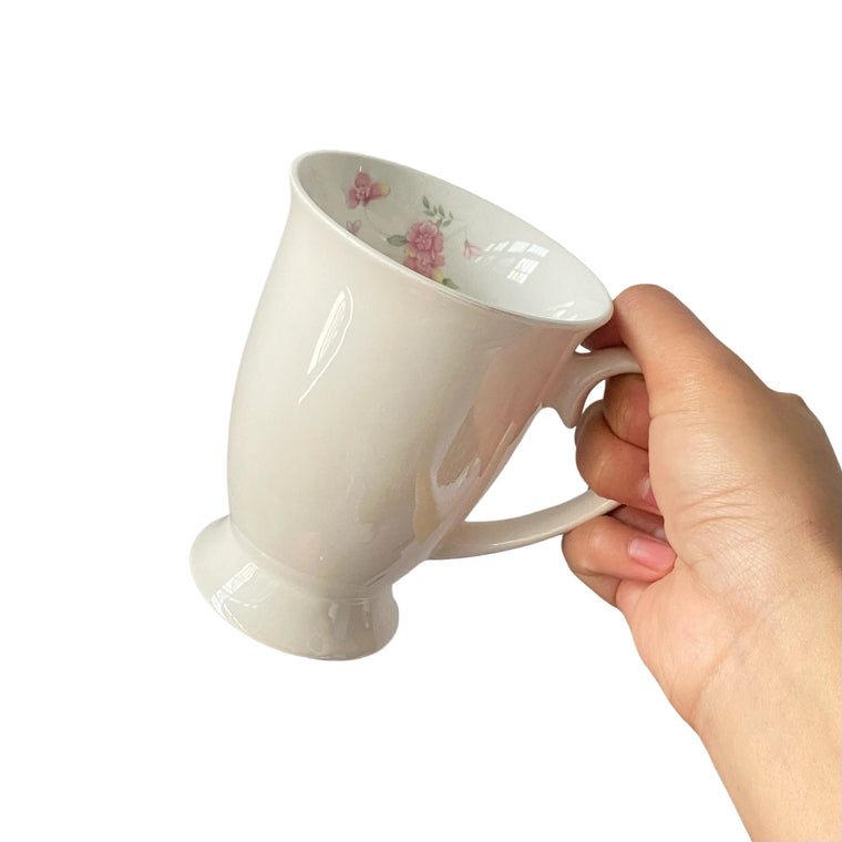 Romantic Floral Pedestal Cup, 320 ml, Fine Porcelain - product view 1