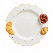 Ceramic Cookie and Bread Plate, 8 Inch, 20.5 x 2.5 cm, Relief Detailing - product view 1