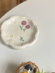 Fruit Motif Ceramic Plate, 5.8 Inch, Underglaze Relief Decor - detail 3