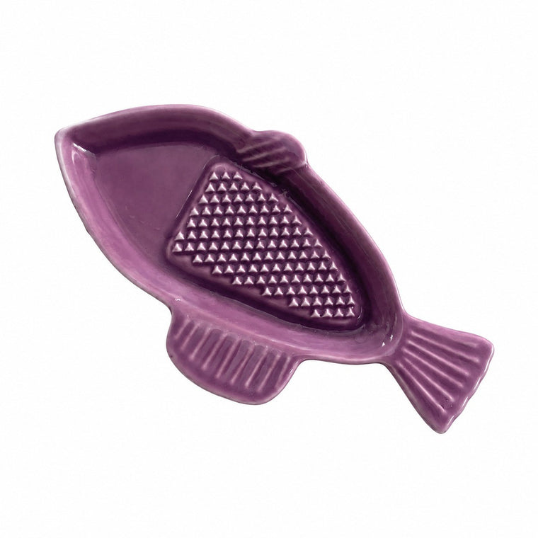 Small Purple Fish Grinding Dish, Ceramic Mortar for Spices, Herbs, Kitchen - product view 1