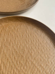 Embossed Stone Texture Ceramic Plate, 21 x 2.2 cm, Relief Detailing, Underglaze Decoration - detail 3