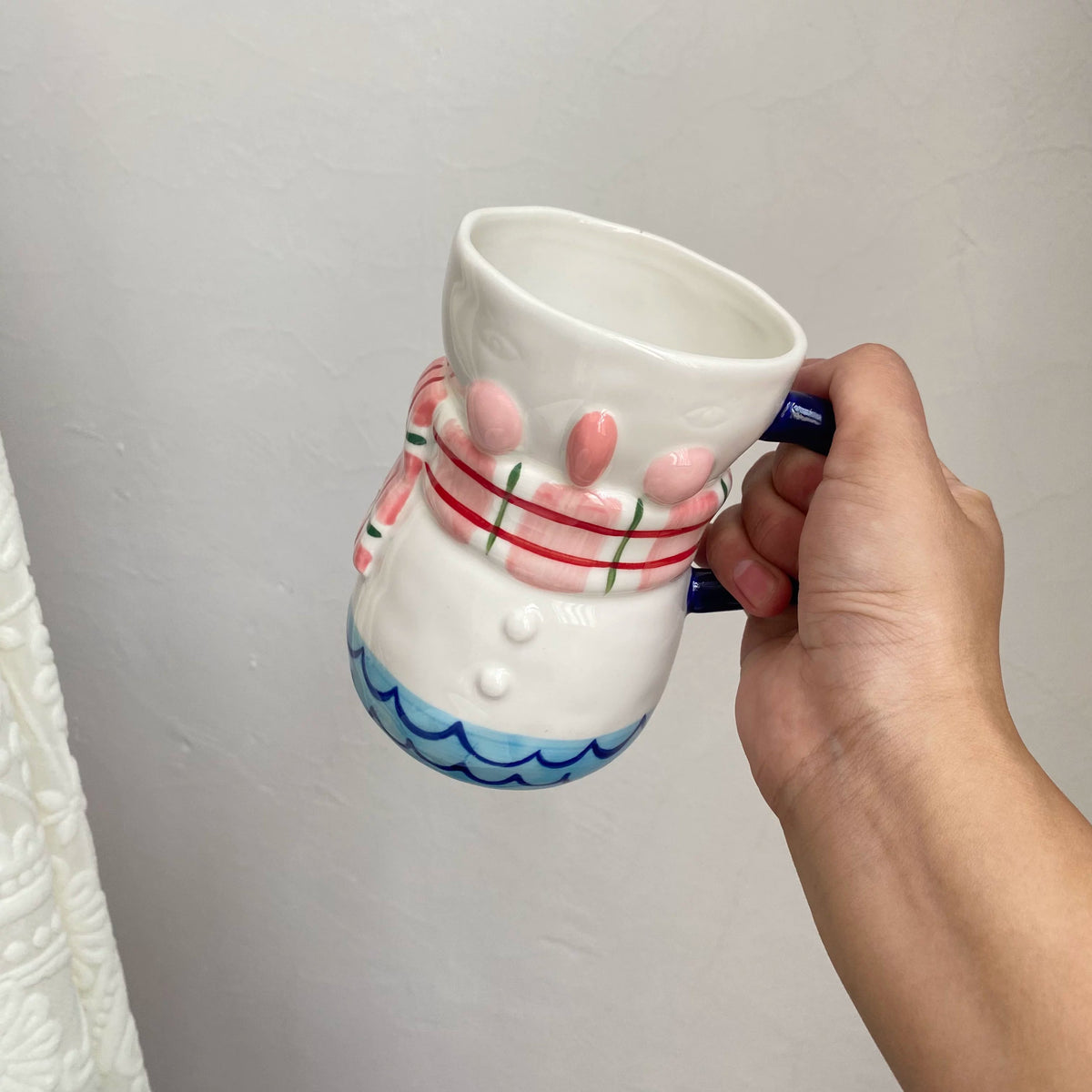 Snowman Ceramic Cup 550 ml, Underglaze Decoration, Coffee Tea Mug - detail 1