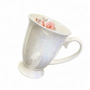 Romantic Floral Pedestal Cup, 320 ml, Fine Porcelain - product view 3