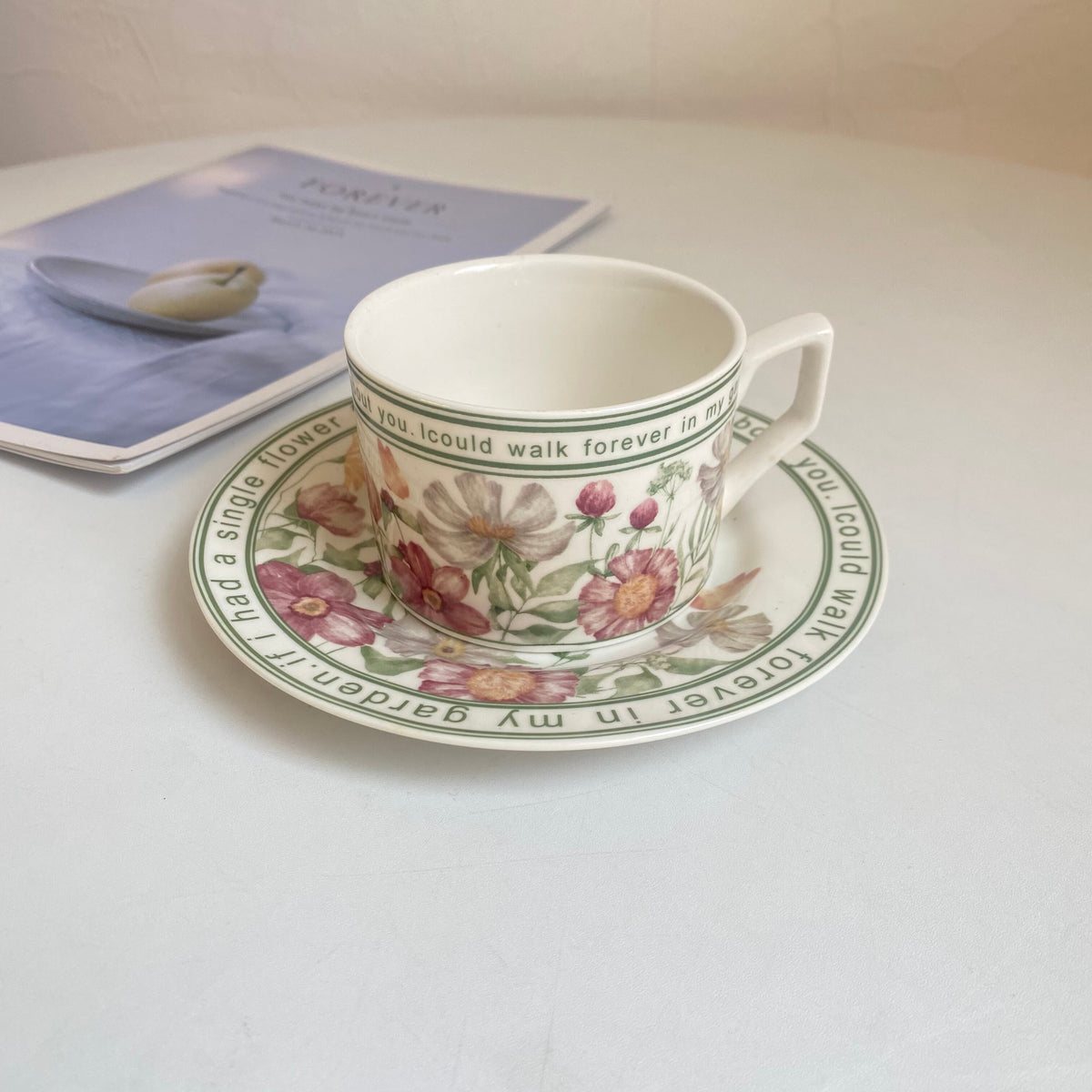 Sunflower Bloom Ceramic Cup and Saucer Set, 220 ml - detail 1