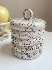 Ceramic Storage Jar, Ink-Splash Design, 15.5 x 12 cm, Kitchen Food Container - detail 2