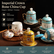Bone China Cup Lady Blue Crown, Gift Boxed, 200-400ml - detail 3