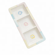 Ceramic Divided Platter, Tricolor Floral, Serving Tray - product view 2