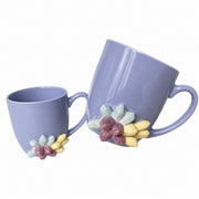 Purple Diamond Relief Ceramic Cup, 650 ml, Textured Mug - product view 1