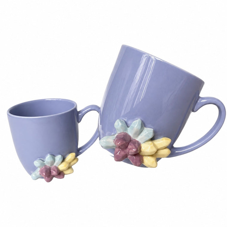 Purple Diamond Relief Ceramic Cup, 650 ml, Textured Mug - product view 1