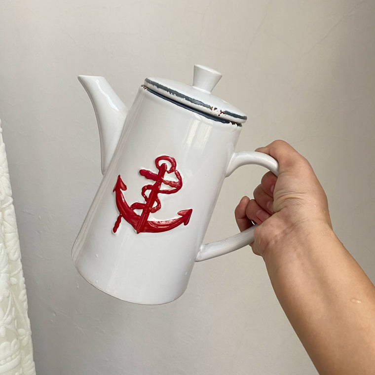 Anchor Porcelain Pitcher 1200 ml, Relief Detailing, 1L Beverage Server - detail 1