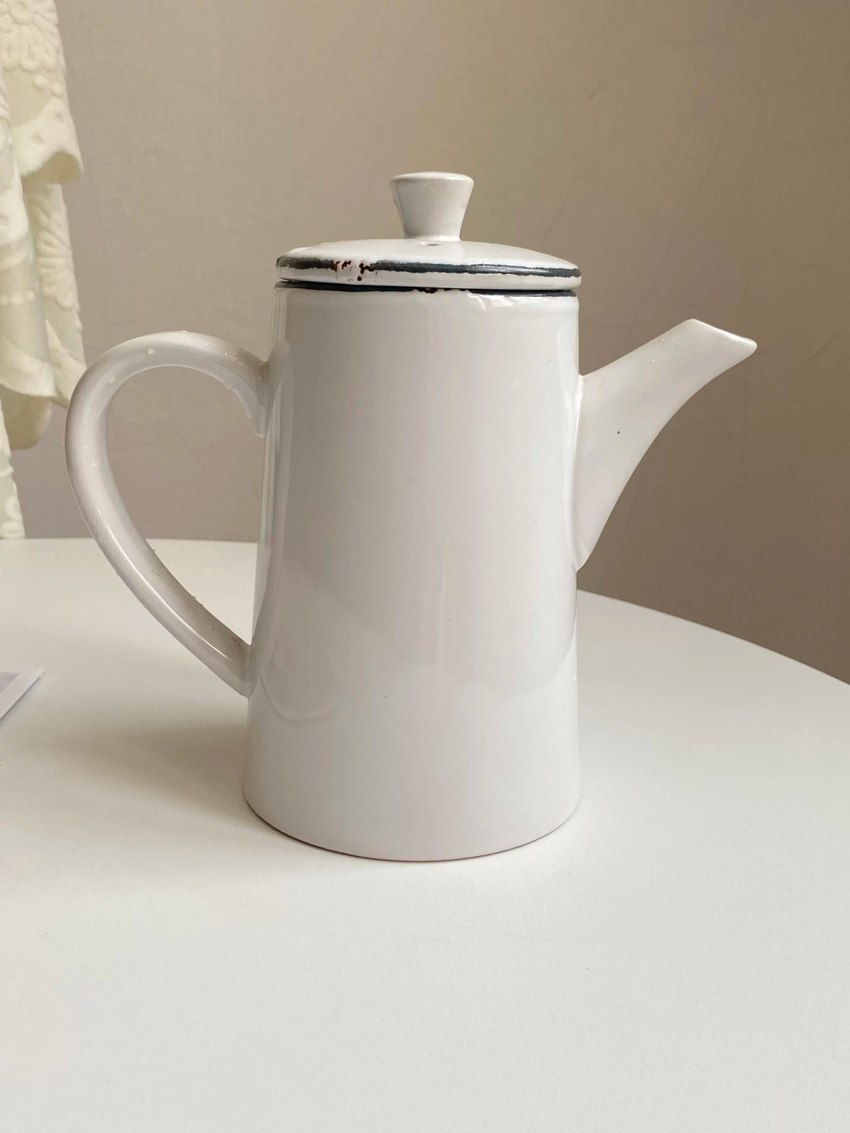 Anchor Porcelain Pitcher 1200 ml, Relief Detailing, 1L Beverage Server - detail 3