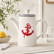 Anchor Porcelain Pitcher 1200 ml, Relief Detailing, 1L Beverage Server - detail 2