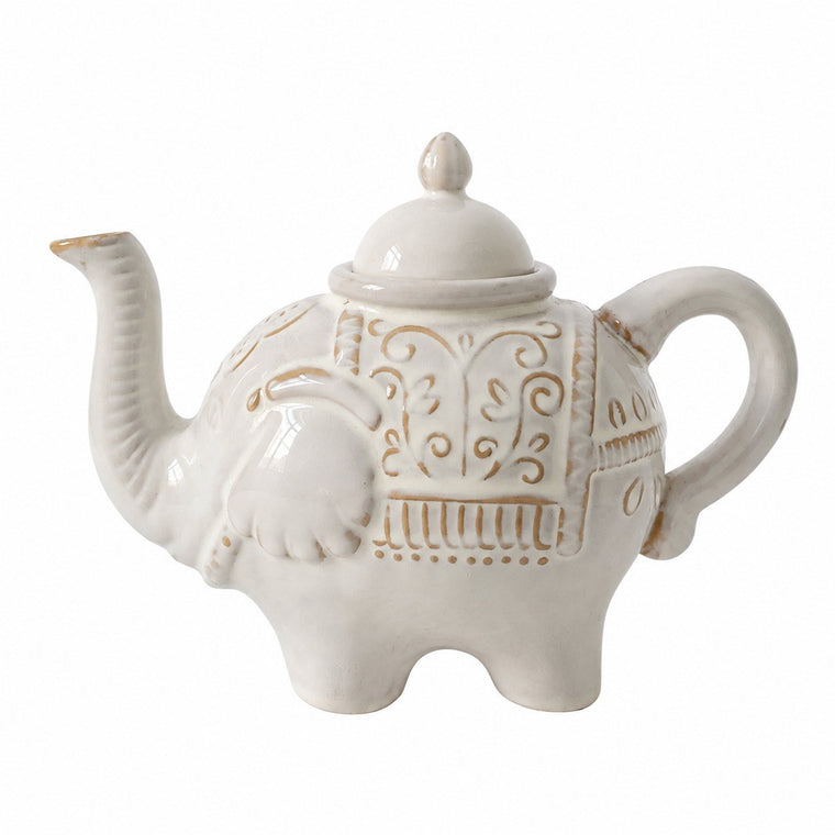 Vintage Elephant Relief Ceramic Pitcher, 901ml-1L, Decorative Drinkware - product view 1