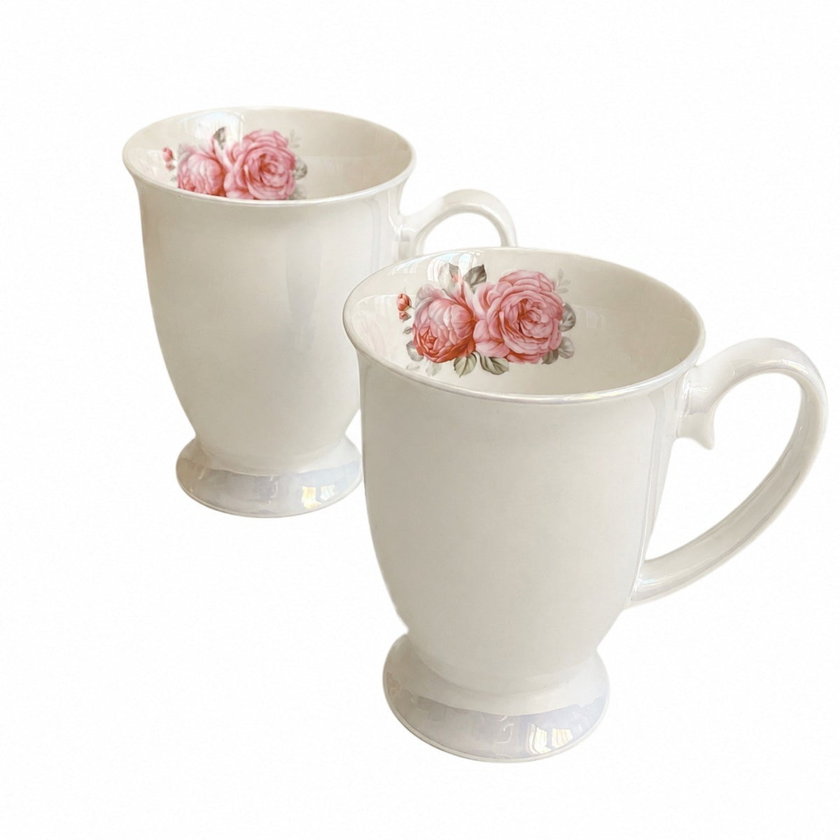 Romantic Floral Pedestal Cup, 320 ml, Fine Porcelain - product view 2