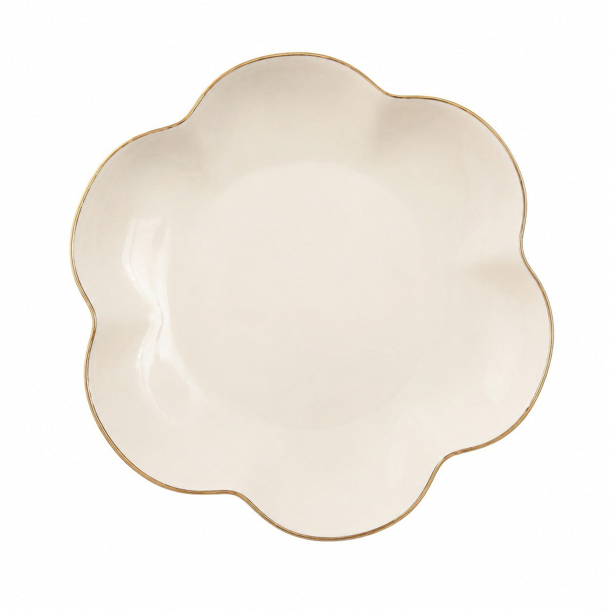 Yellow Gold Rim Ceramic Plate, Dinnerware - product view 4