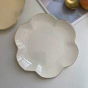 Yellow Gold Rim Ceramic Plate, Dinnerware - detail 1