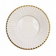 Gold-Rim Gray Ceramic Small Dish, Relief Detailing - product view 2