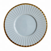Gold-Rim Gray Ceramic Small Dish, Relief Detailing - product view 1