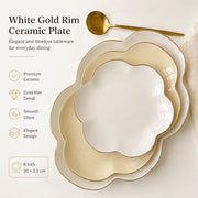 Yellow Gold Rim Ceramic Plate, Dinnerware - detail 3