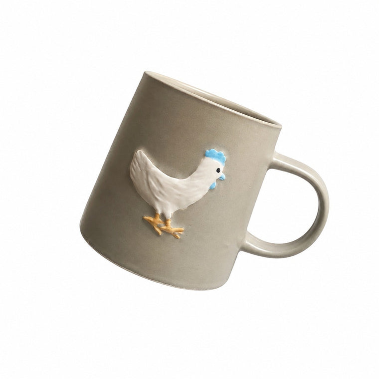 Ceramic Cup with Yellow Rabbit Design, Cute Coffee Mug - product view 1