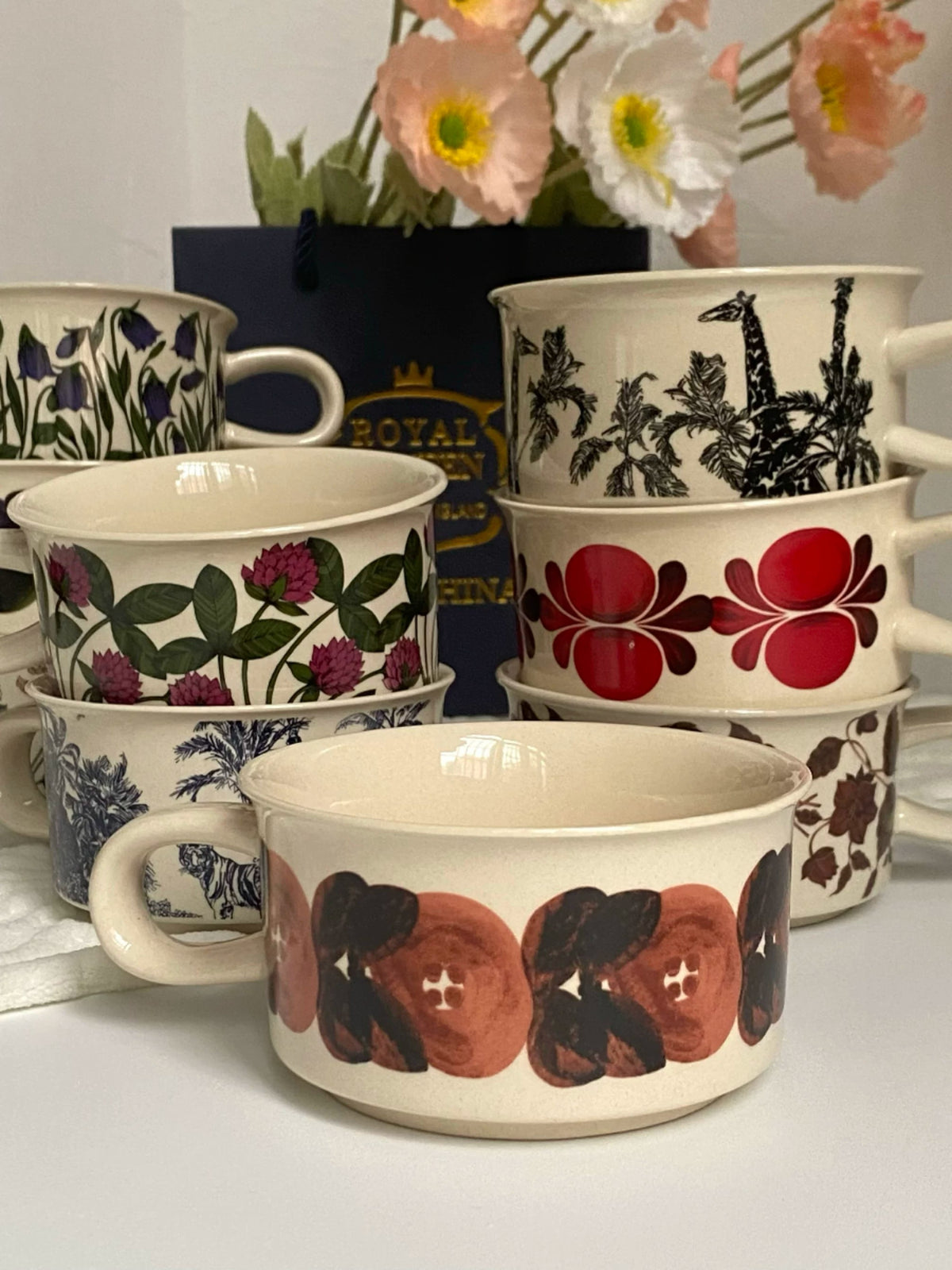 Ceramic Cup, Jian Floral Design, 270 ml - detail 1