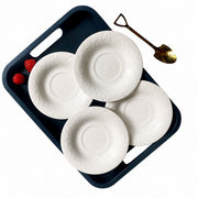 Sky-Blue Relief Ceramic Small Dish, 5 Inch, 13 x 1.6 cm - product view 22