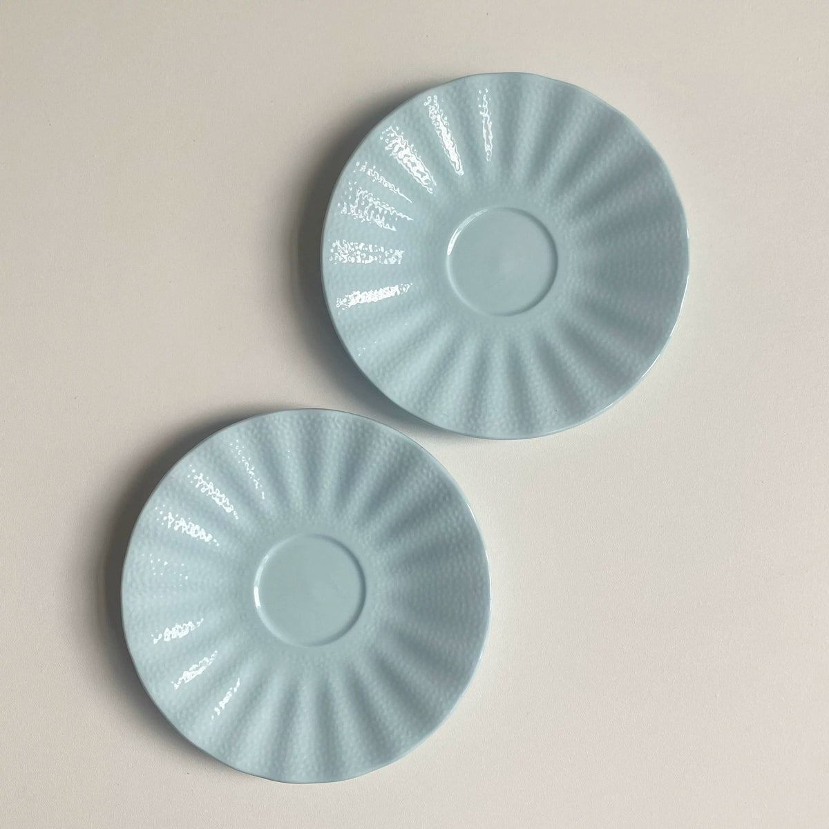 Sky-Blue Relief Ceramic Small Dish, 5 Inch, 13 x 1.6 cm - product view 9