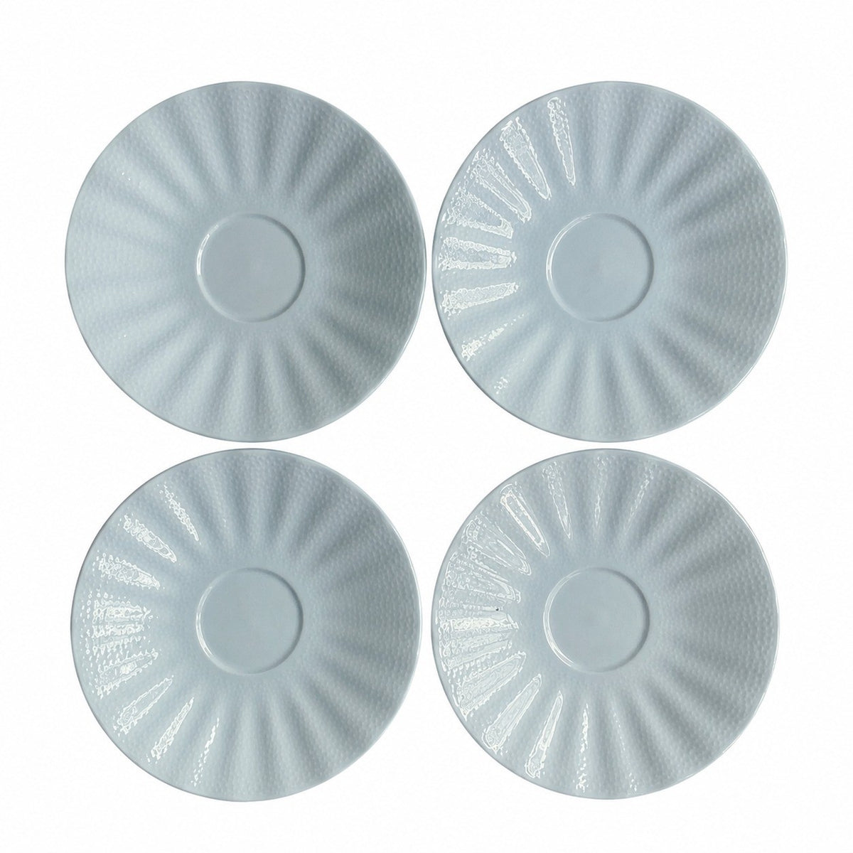 Sky-Blue Relief Ceramic Small Dish, 5 Inch, 13 x 1.6 cm - product view 4