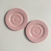 Sky-Blue Relief Ceramic Small Dish, 5 Inch, 13 x 1.6 cm - product view 15