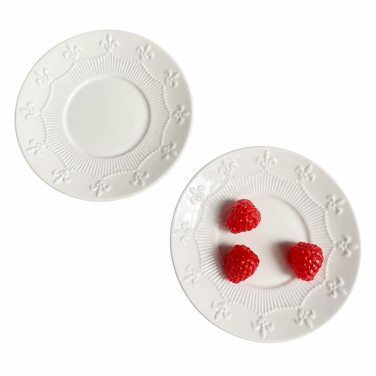 Sky-Blue Relief Ceramic Small Dish, 5 Inch, 13 x 1.6 cm - product view 5