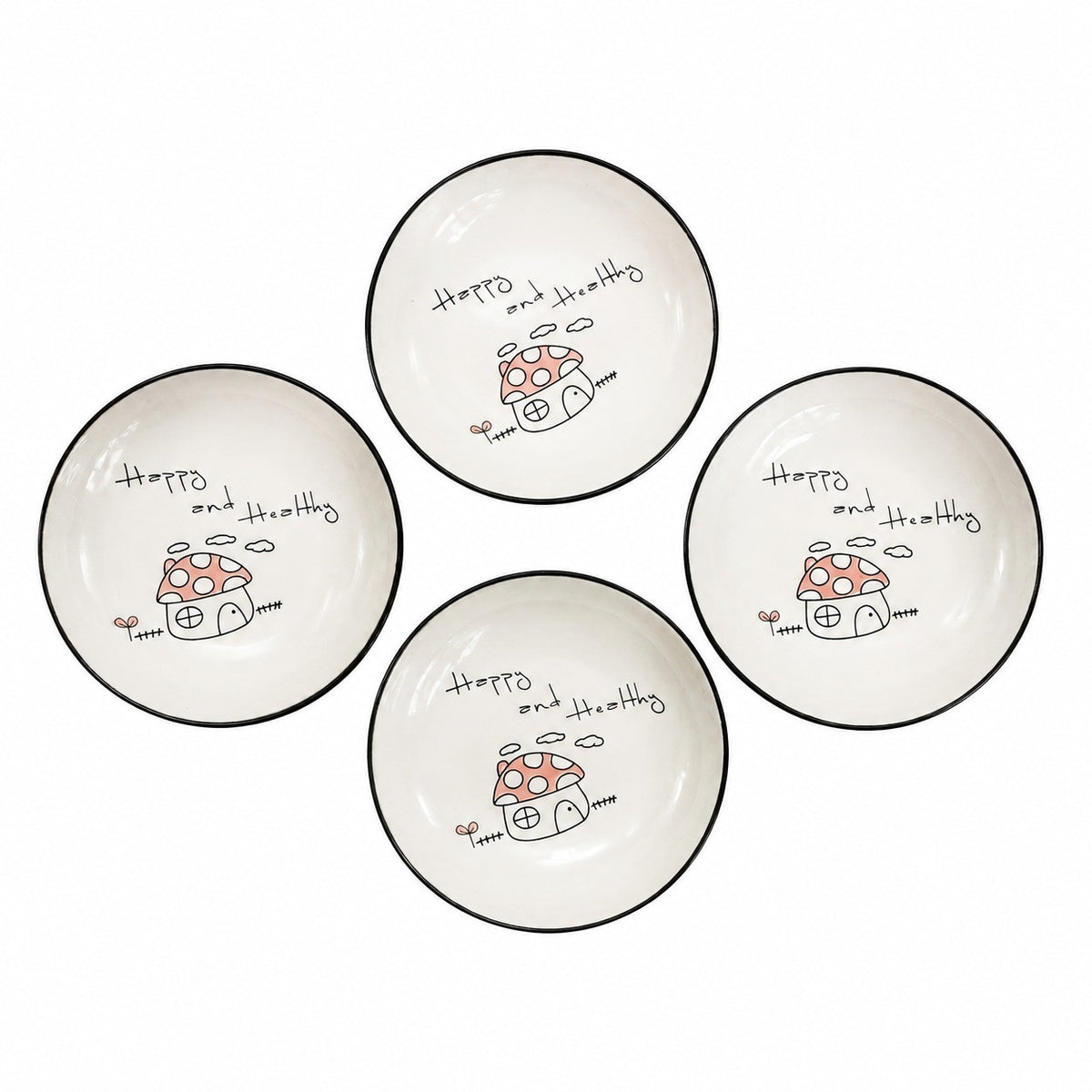 Mushroom Ceramic Small Dish, Underglaze Relief Decorative - product view 3