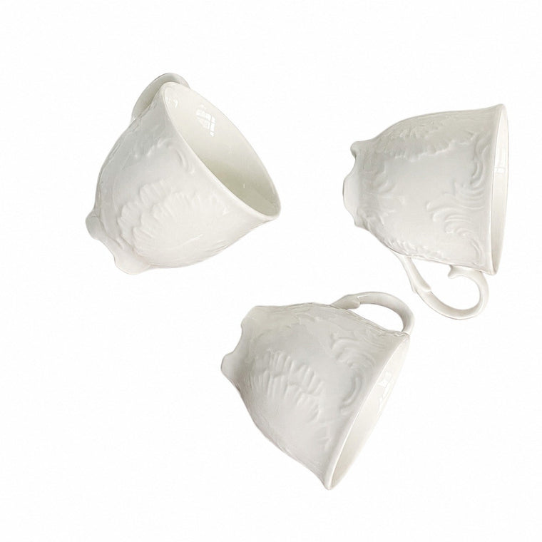 Fine Porcelain Cup 150ml, 6.5 x 9.5 cm, Relief Detailing - product view 2
