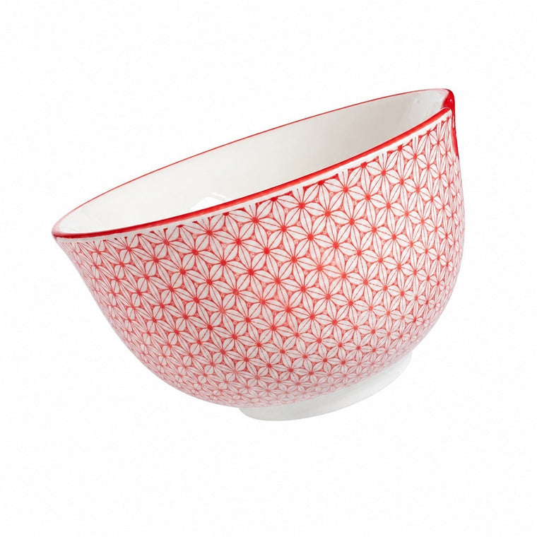 Ink-Bamboo Ceramic Bowl with Utensil Hole, 6.5 Inch, Hand-Painted Underglaze - product view 2