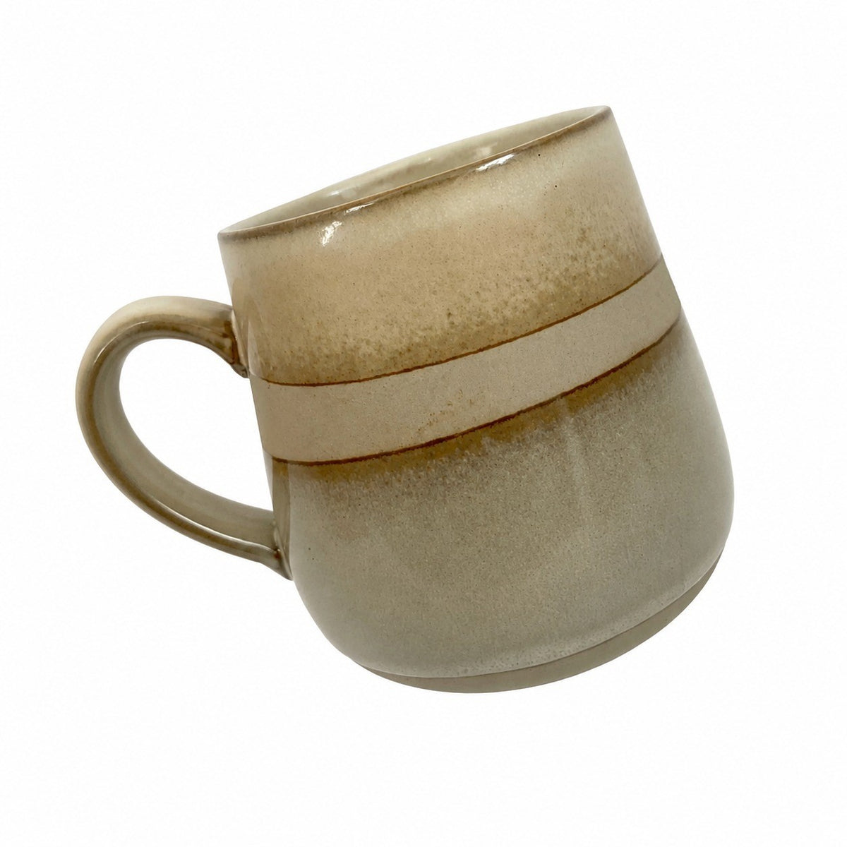 Rustic Pottery Two-Tone Brown 480 ml Cup, Ceramic Drinkware - product view 1