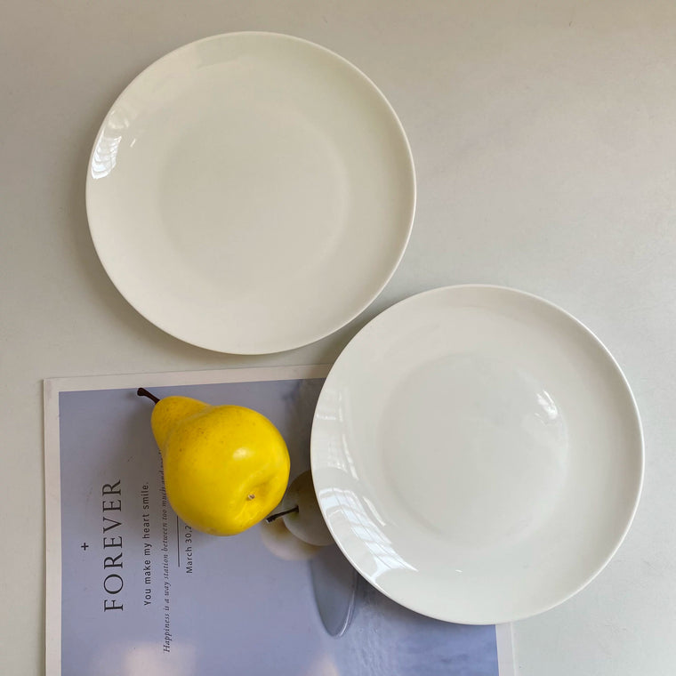 White Ceramic Plate 8 Inch, 2 Pieces, Dinnerware - detail 1