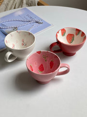 White Cherry Relief Ceramic Cup, 300 ml - detail 2