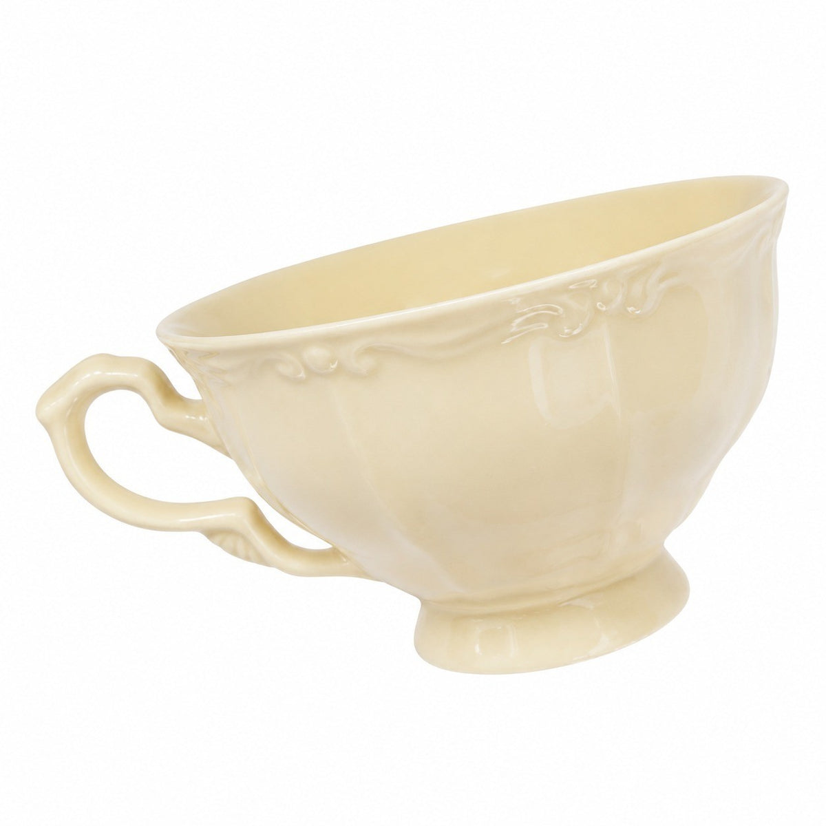 Cream Relief Ceramic Cup, 230 ml - product view 2