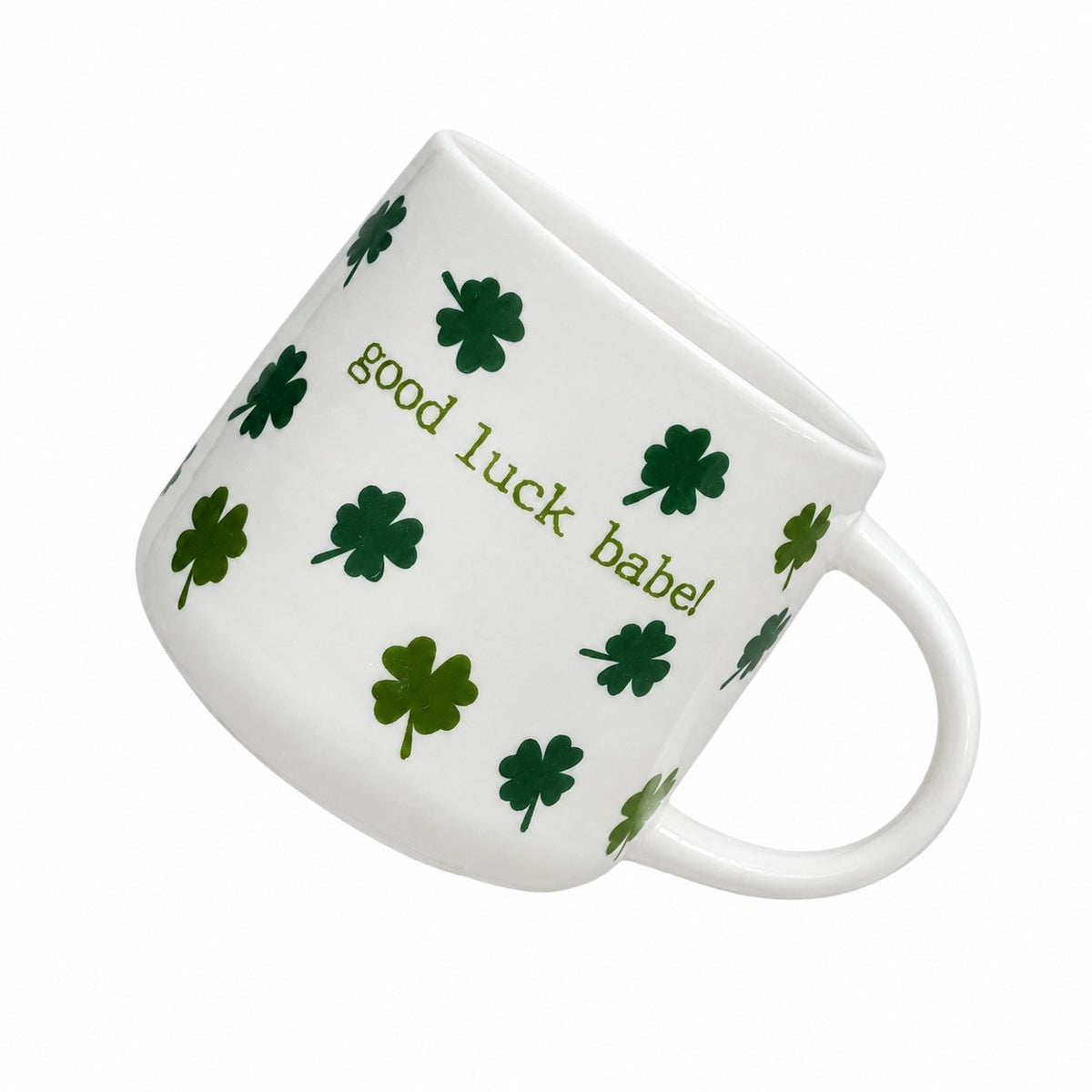 Four-Leaf Clover Ceramic Cup 400 ml, Clover Design Coffee Mug - product view 1