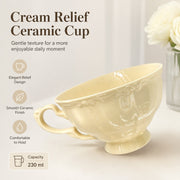 Cream Relief Ceramic Cup, 230 ml - detail 1