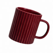 Vertical Rib Burgundy Cup, Elegant Textured Glassware for Coffee Tea Glassware - product view 1