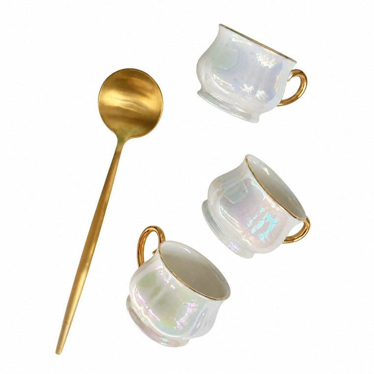 Pearl Glaze Small Coffee Cup 100 ml, 3-Piece Set - product view 1
