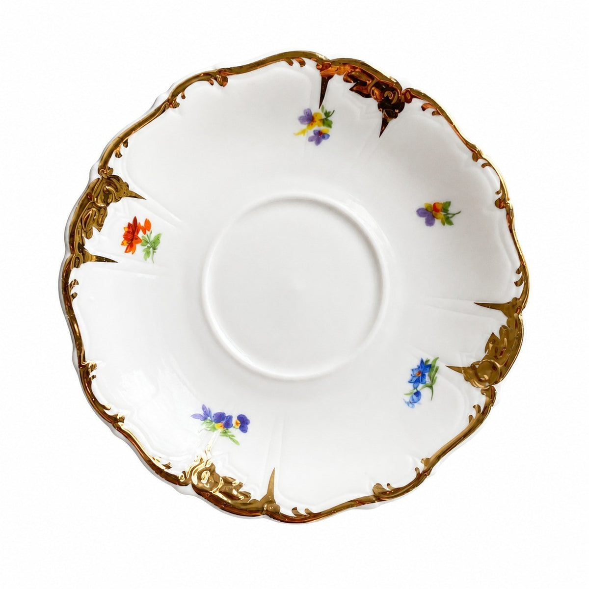 Cloud Gold Floral Small Dish, Decorative Ceramic Plate - product view 1