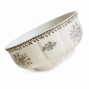 Gray Rose Ceramic Bowl, 3.8 Inch, Underglaze Decorative - product view 3