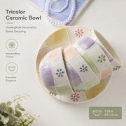 Tricolor Ceramic Breakfast Cup, Underglaze Relief Decorative Mug - detail 3