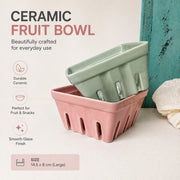 Ceramic Fruit Bowl, Large 14.5cm, Decorative Serving Dish - detail 3