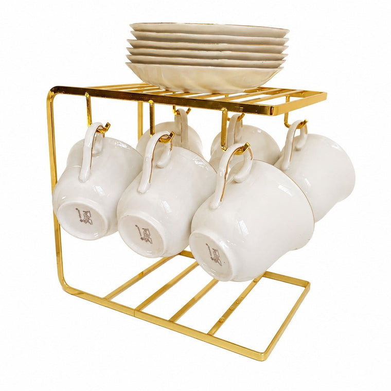 Gold Rimmed White Porcelain Tableware Collection - product view 1