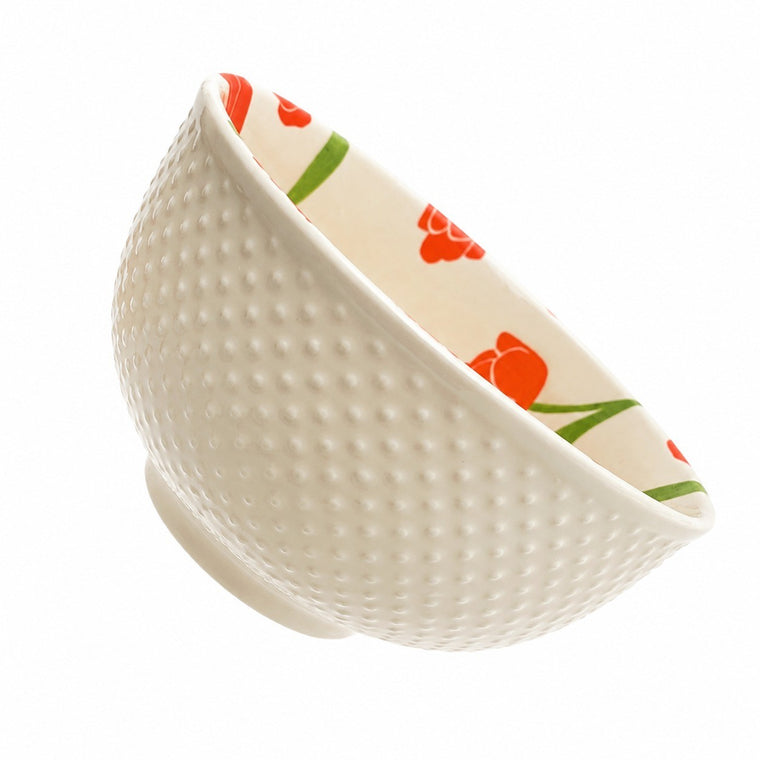 Carrot Large 6 in Ceramic Bowl, Underglaze Decoration - product view 2