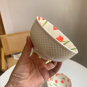 Carrot Large 6 in Ceramic Bowl, Underglaze Decoration - detail 1